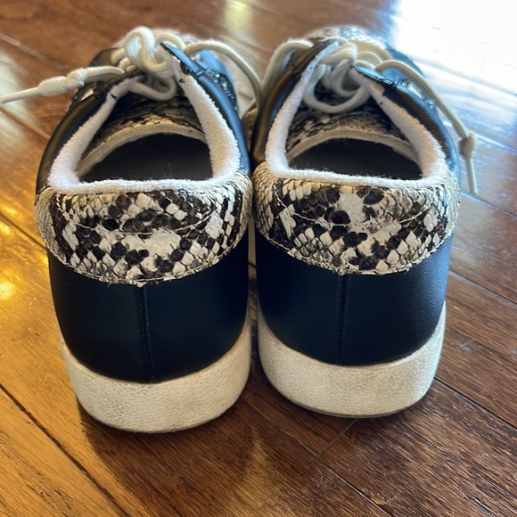 Kellparker Polly Snakeskin Emo Star & Glitter Chunky Y2K Sneakers: 8 Black/White - Picture 5 of 5